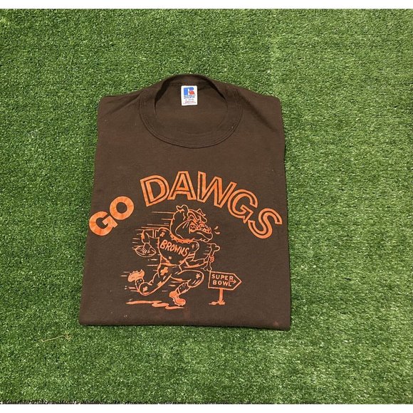 Vintage Russell Athletic Cleveland Browns Super Bowl Go Dawgs t-shirt small - Picture 1 of 9